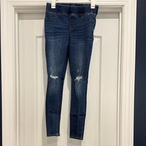 Old Navy Dark Wash Ripped Pull On Jeggings